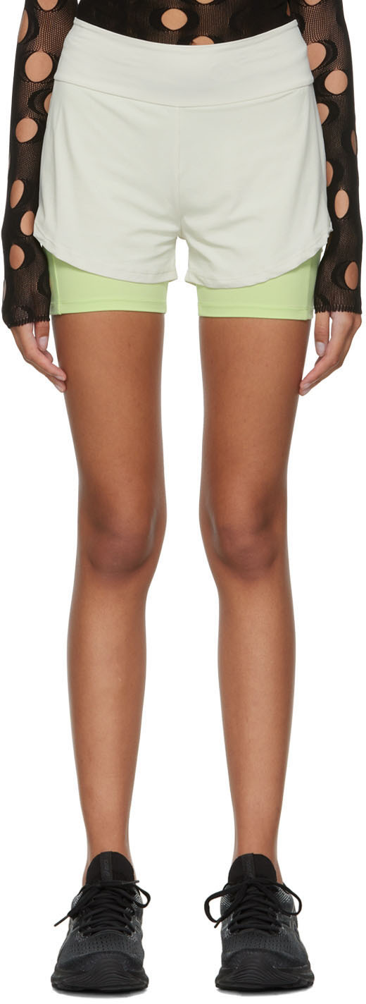SSENSE Exclusive Gray & Yellow Nylon Sport Shorts