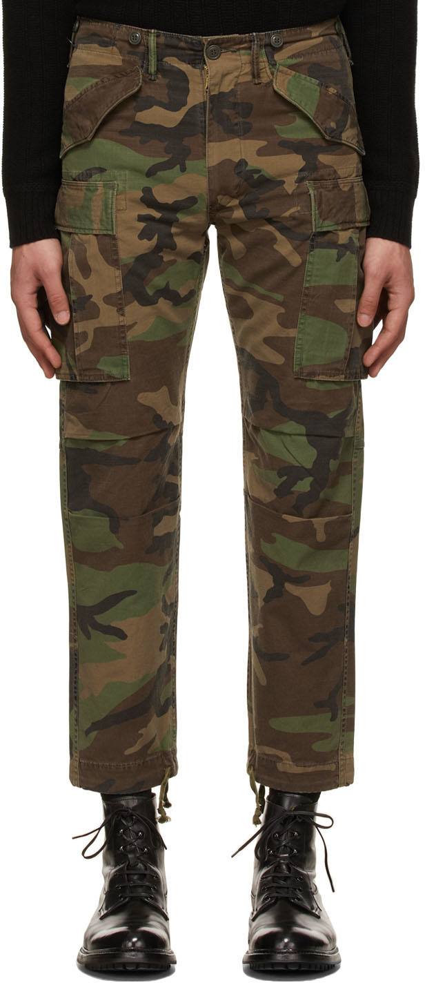 Rrl Brown Camo Ripstop Regiment Cargo Pants In Woodland Camo | ModeSens