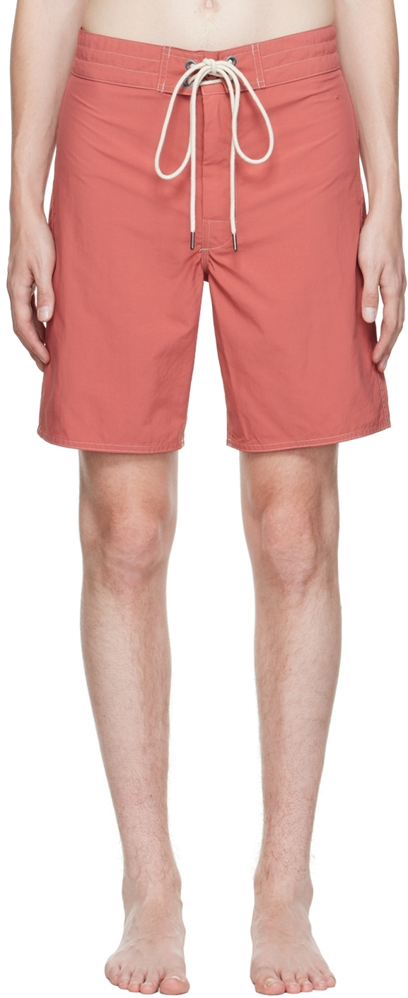 Rrl Red Lace-up Swim Shorts In Faded Red