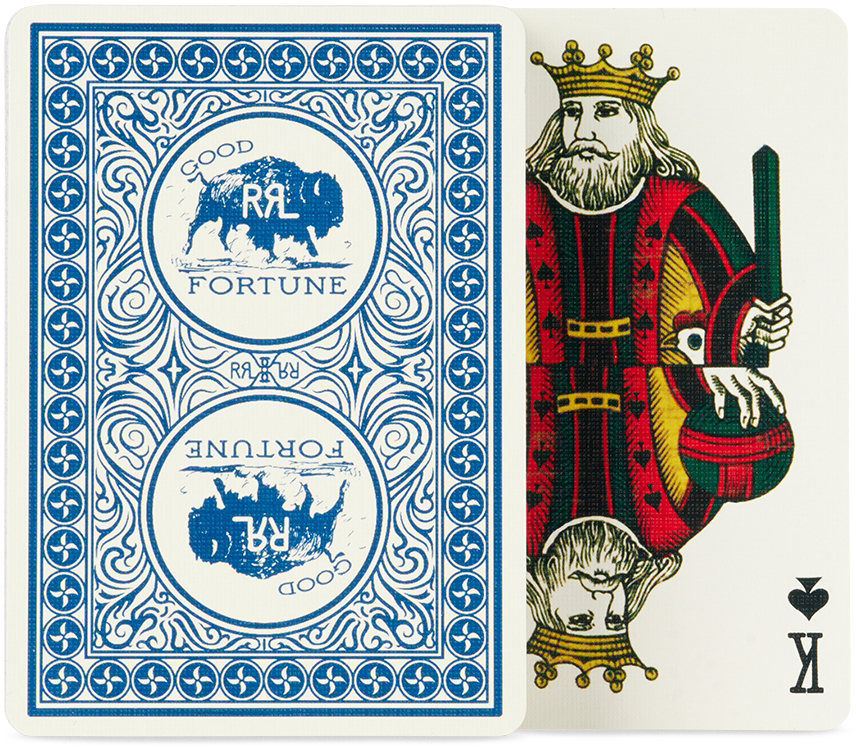 Rrl Off-white 'good Fortune' Playing Cards In Cream/navy