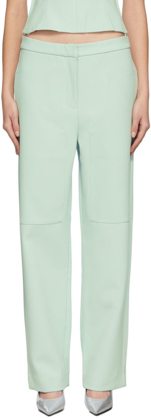 Blue Slouchy Suit Trousers