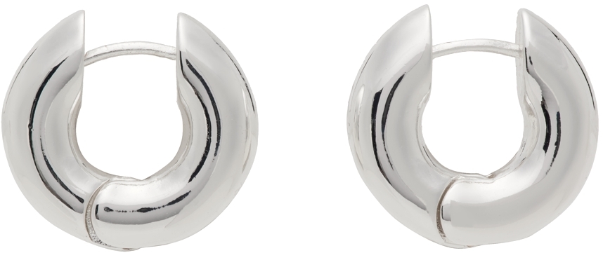 Ssense Uomo Accessori Gioielli Orecchini Silver Mini Logo A Earrings 