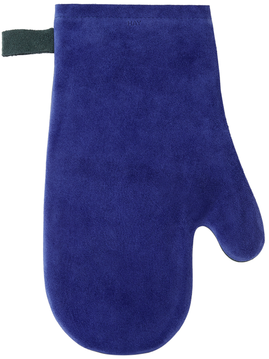 Hay Blue & Green Suede Oven Mitt