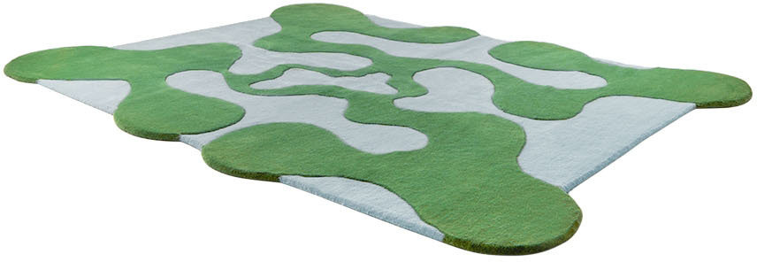Mush Studios Blue & Green Large Oops Rug In Ice Blue & Green