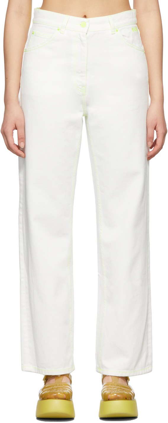 White Fluo Stitch Jeans