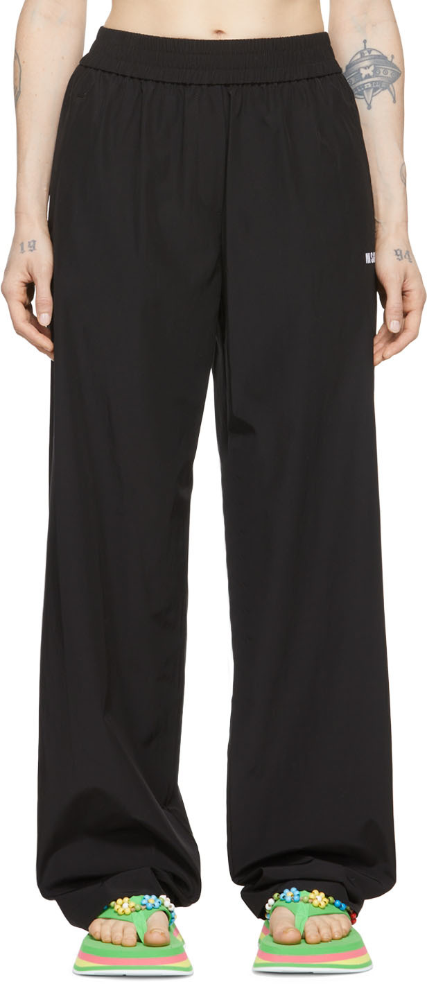 Slacks and Chinos Slacks and Chinos MSGM Trousers Grey - Save 9% Womens Trousers MSGM Synthetic Wide Leg Trousers in Black 