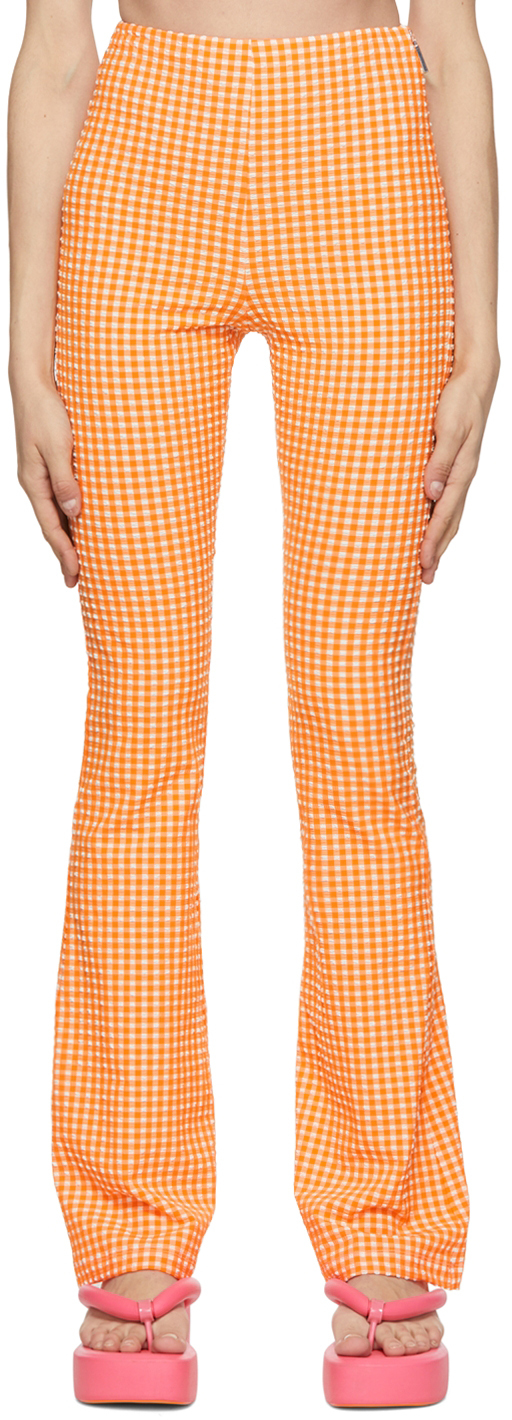 Orange Polyester Trousers