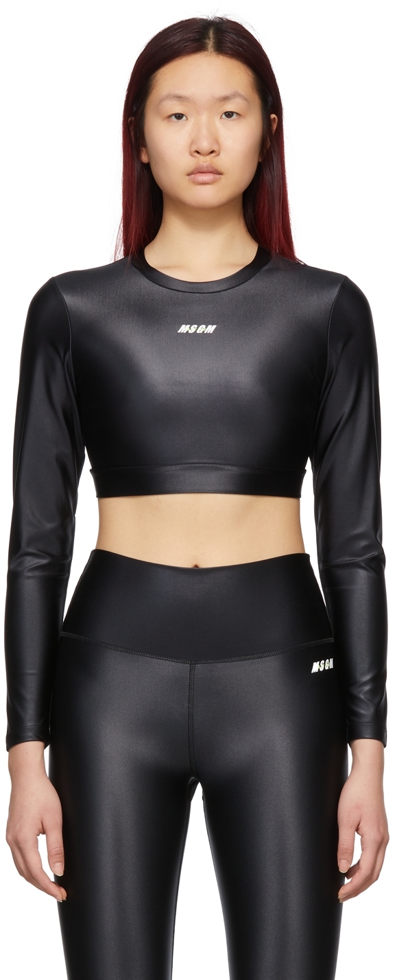 Black Micro Logo Sport Top