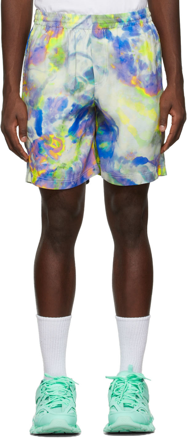 MSGM Synthetic Tie-dye Shorts With Camo Shells Motif in Pink,Orange Mens Shorts MSGM Shorts for Men Save 52% Pink 