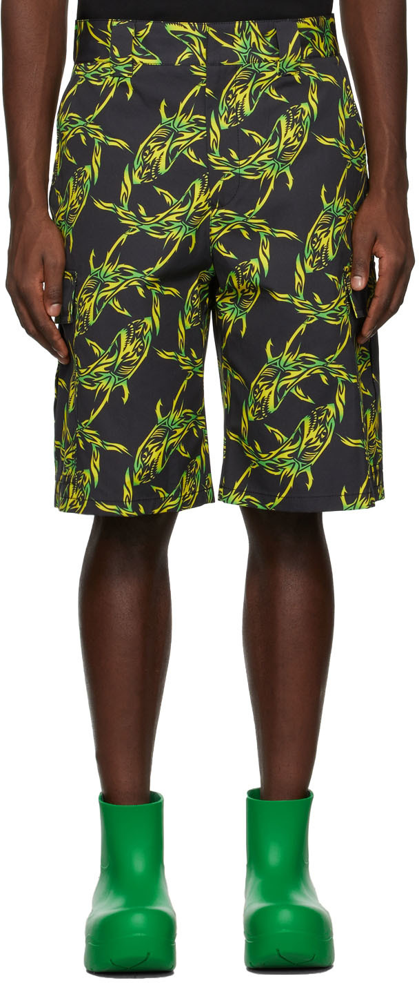 Black & Green Bermuda Shorts