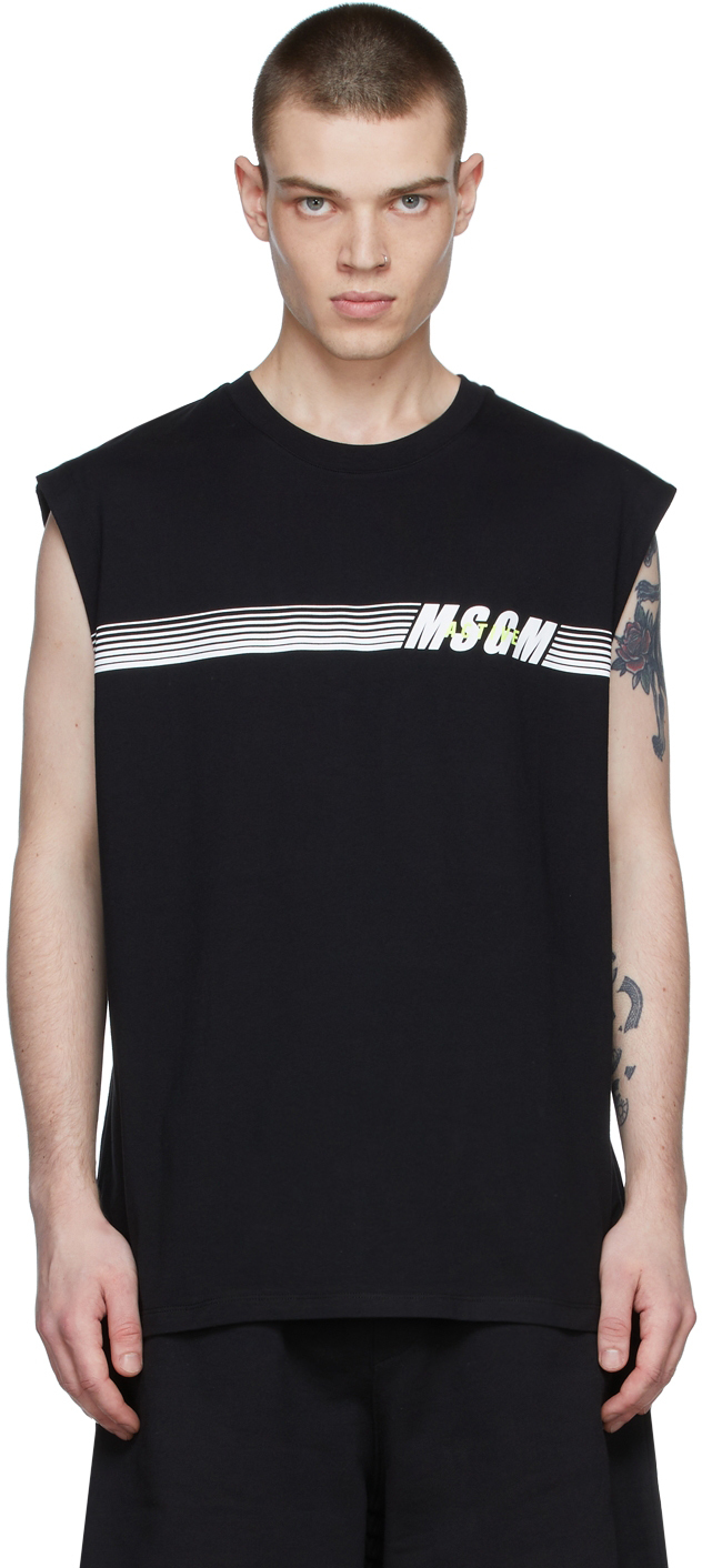 T-shirt MSGM pour homme en coloris Noir Homme Vêtements T-shirts T-shirts à manches courtes 