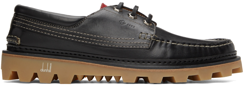 Dunhill Boat Shoes In Black