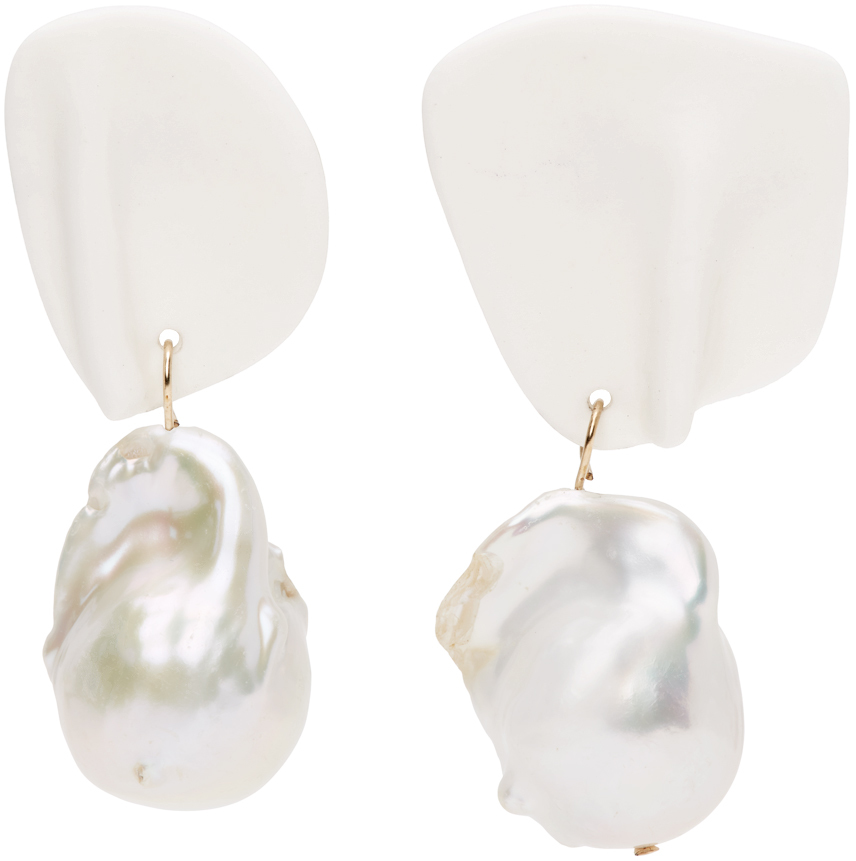 Completedworks White Table Talk Drop Earrings