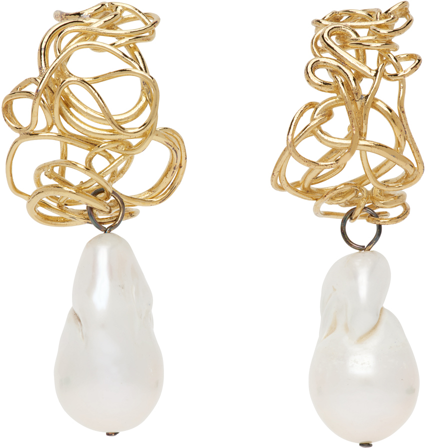 Completedworks Gold & White 'The Myth Maker's Myth' Earrings