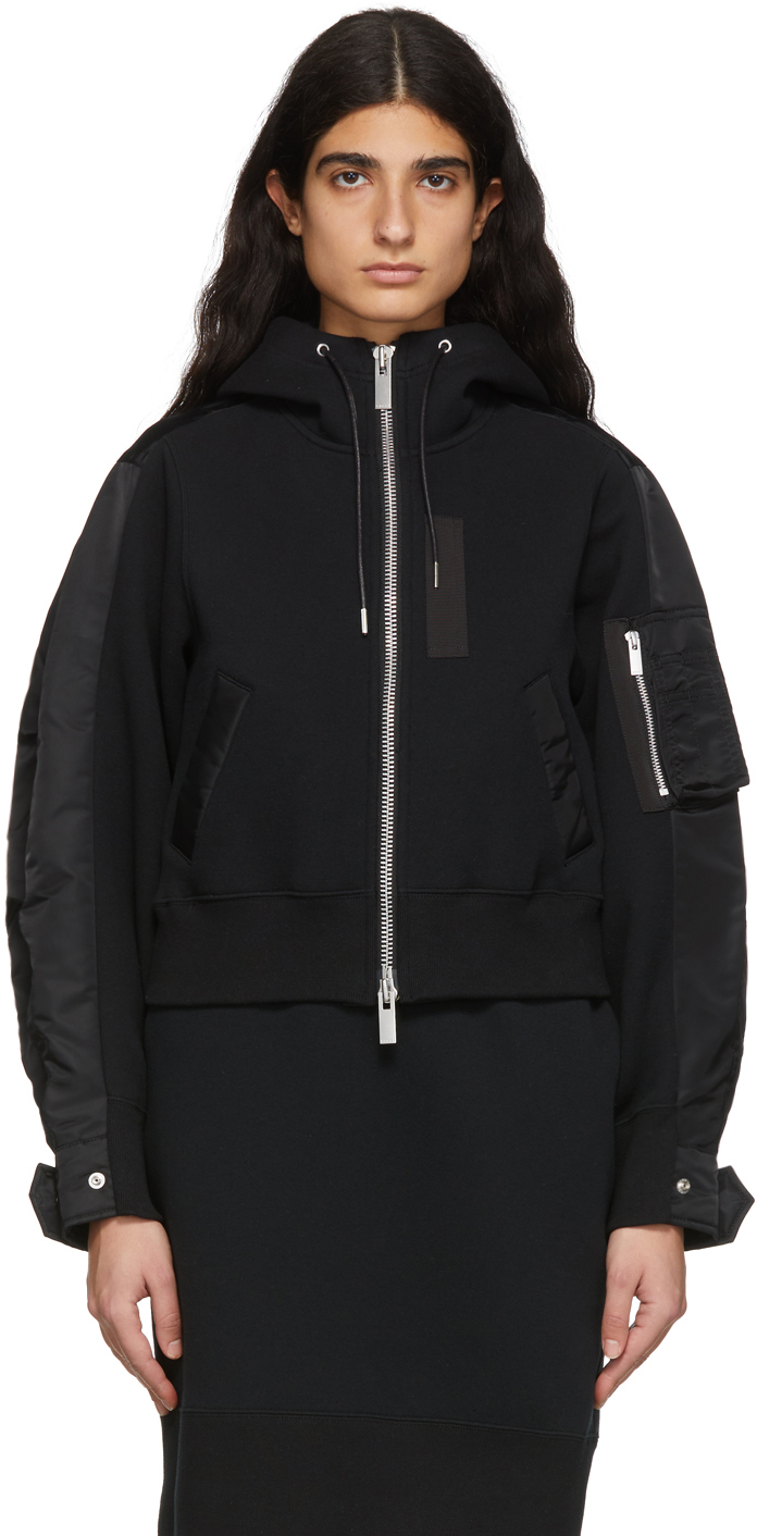 Black Sponge Sweat Jacket