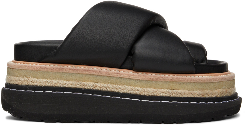 sacai: Black Multiple Sole Sandals | SSENSE Canada