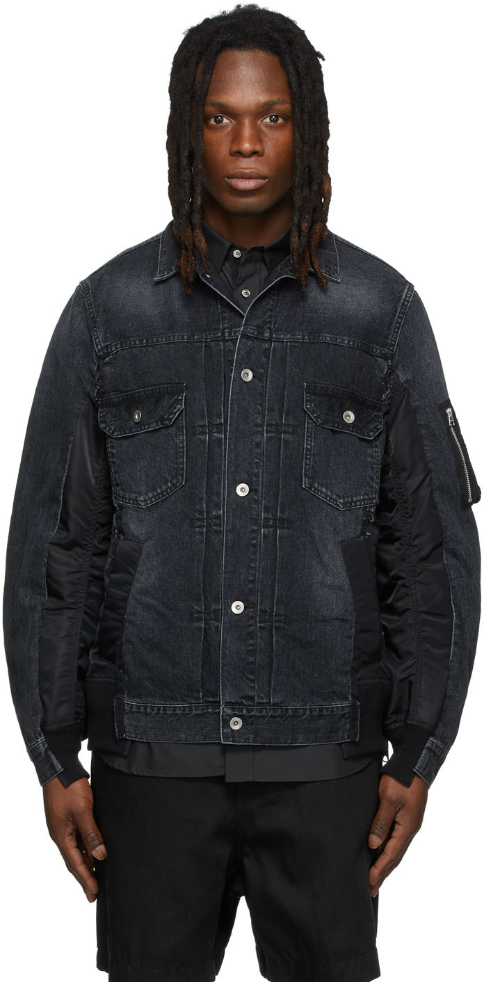 Black X MA-1 Paneled Jacket