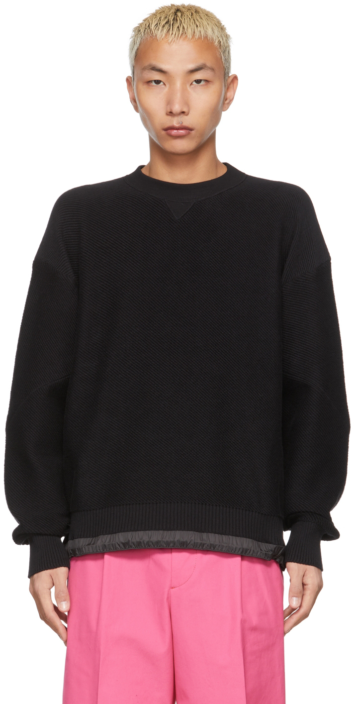 sacai Black Knit Pullover Sweatshirt