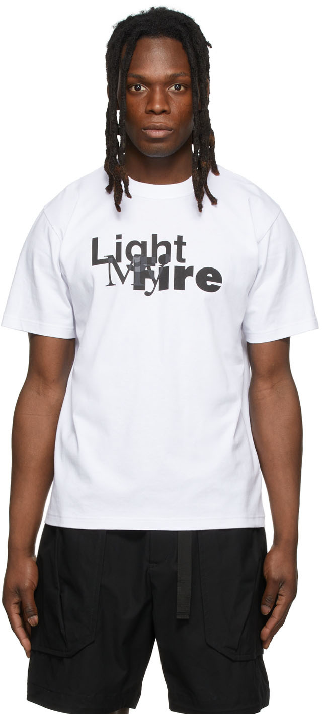 sacai White 'Light My Fire' T-Shirt
