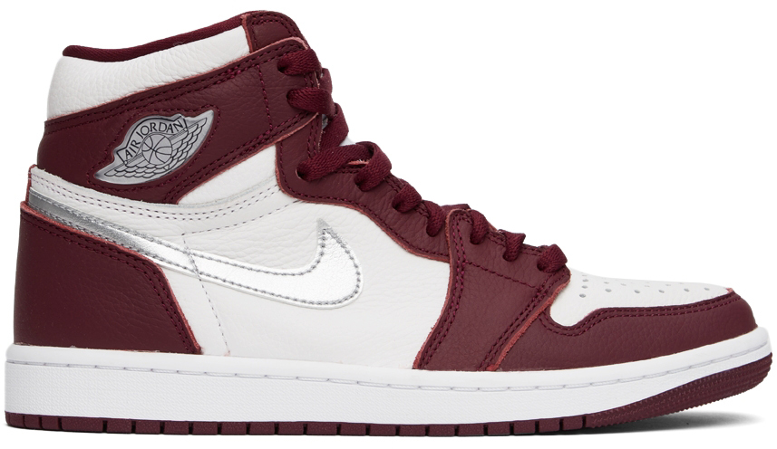 Nike White & Purple Air Jordan 1 Retro High Og Sneakers In Brown | ModeSens