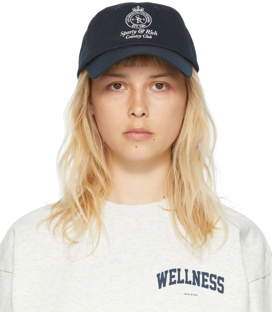 Navy Crown Cap by Sporty \u0026 Rich on Sale
