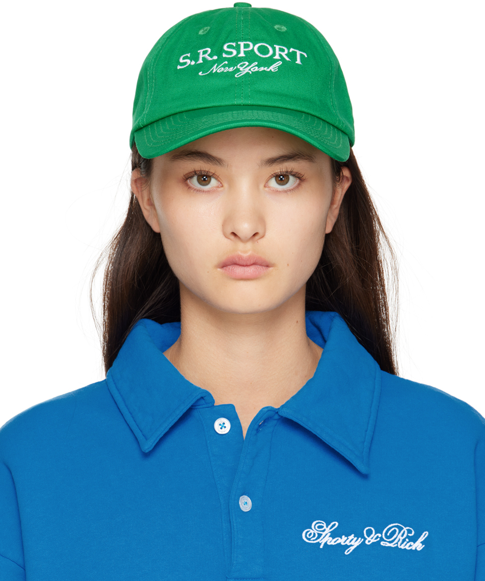 Sporty And Rich Green Wimbledon Cap In Kelly Green/white