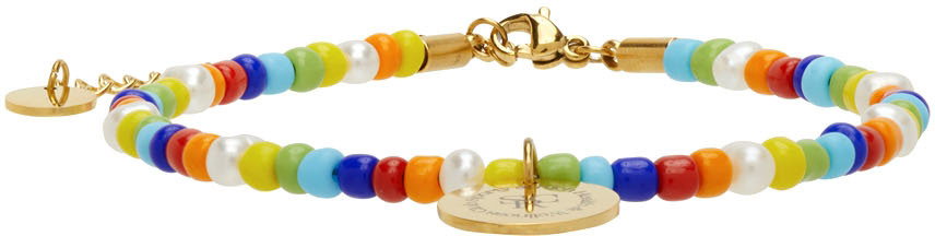 Sporty & Rich Multicolor Bead & Pearl Anklet
