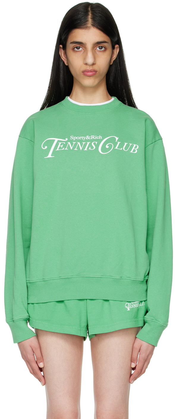 Sporty & Rich: Green Cotton Sweatshirt | SSENSE UK
