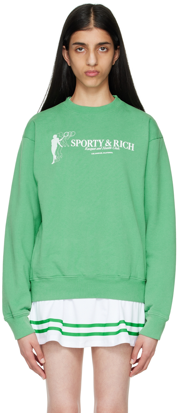 Sporty & Rich: Green Cotton Sweatshirt