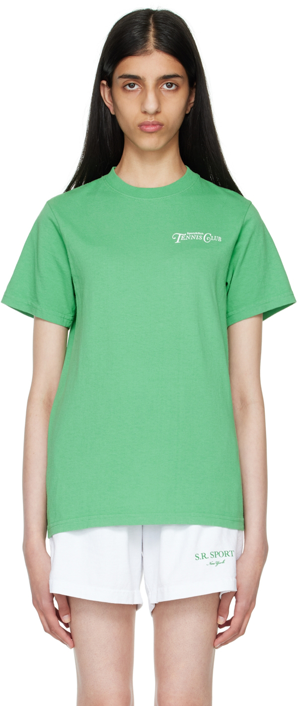 Sporty & Rich: Green Cotton T-Shirt | SSENSE Canada