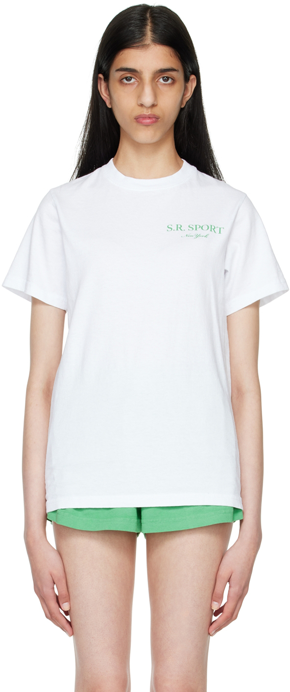 Sporty & Rich: White Wimbledon T-Shirt | SSENSE Canada