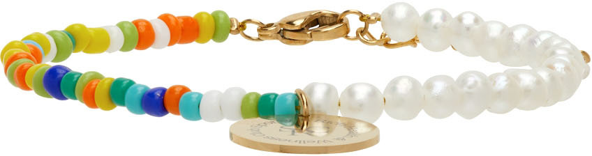 Sporty & Rich Multicolor Bead & Pearl Bracelet