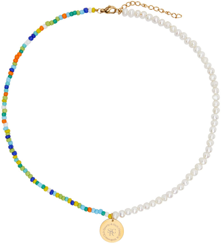 Sporty & Rich Multicolor Bead & Pearl Necklace