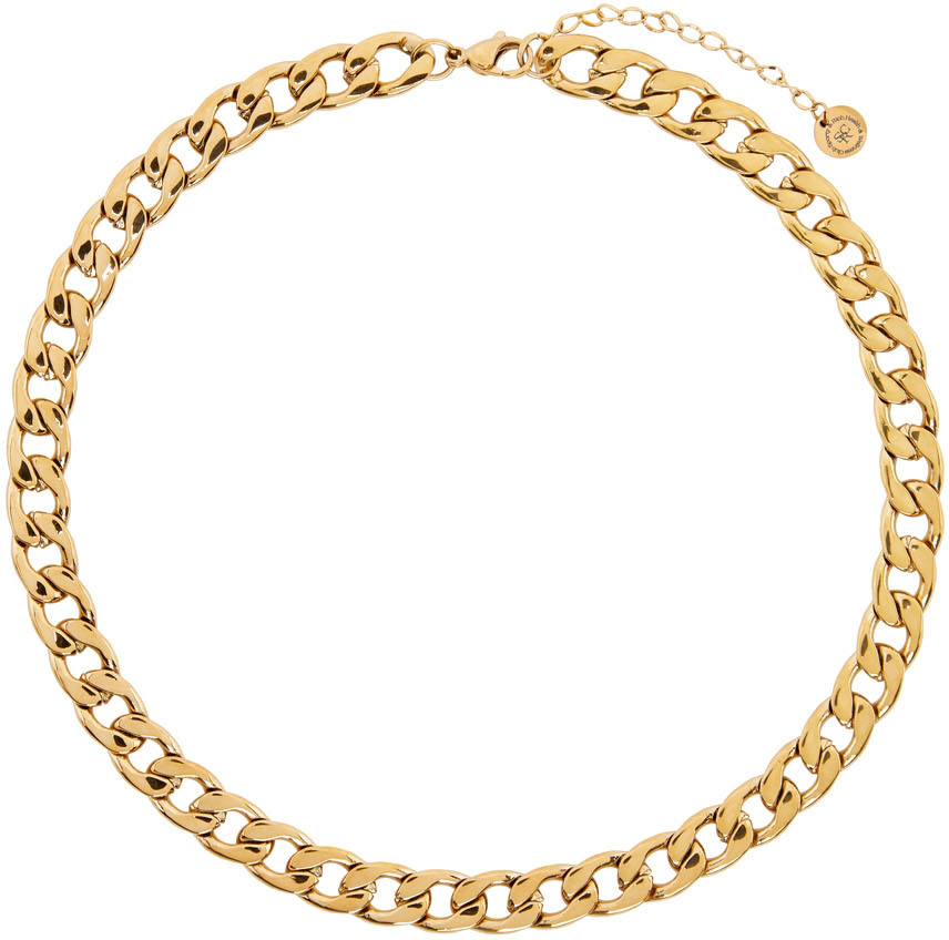 Gold Large Chain Necklace by Sporty & Rich on Sale