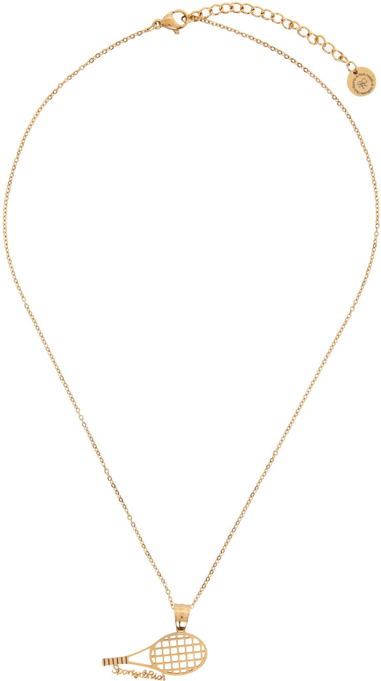 Sporty & Rich Gold Racket Necklace
