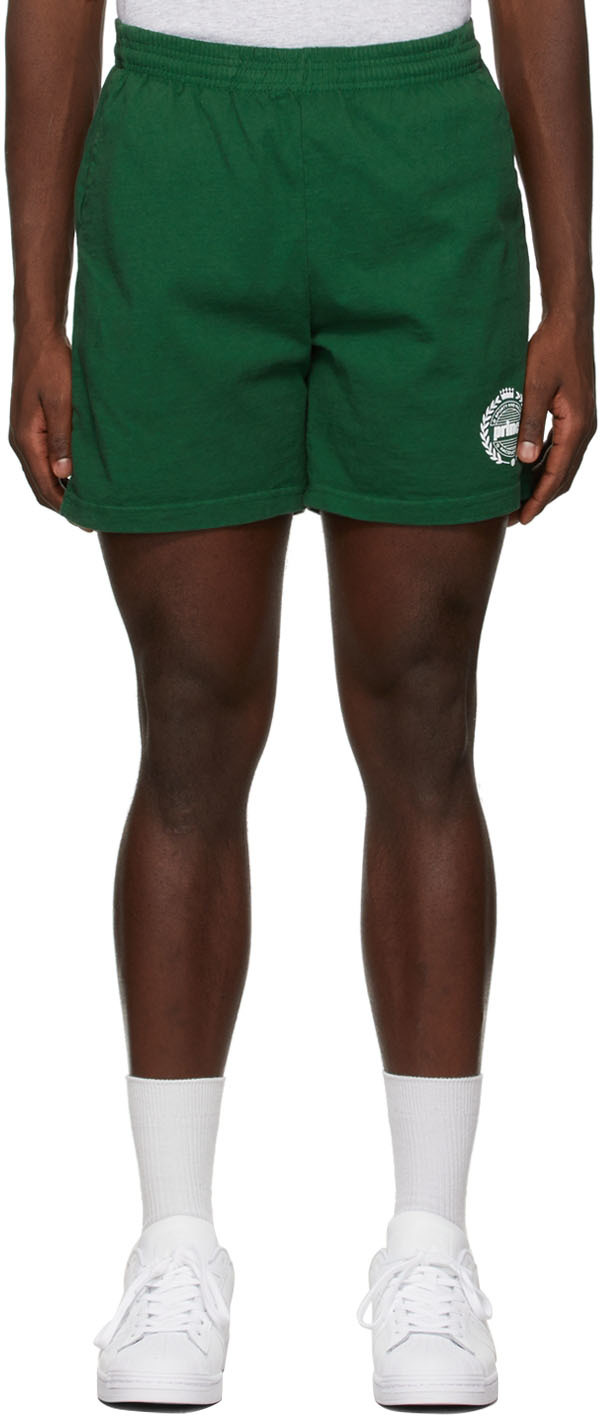 Sporty & Rich Green Prince Edition Crest Gym Shorts