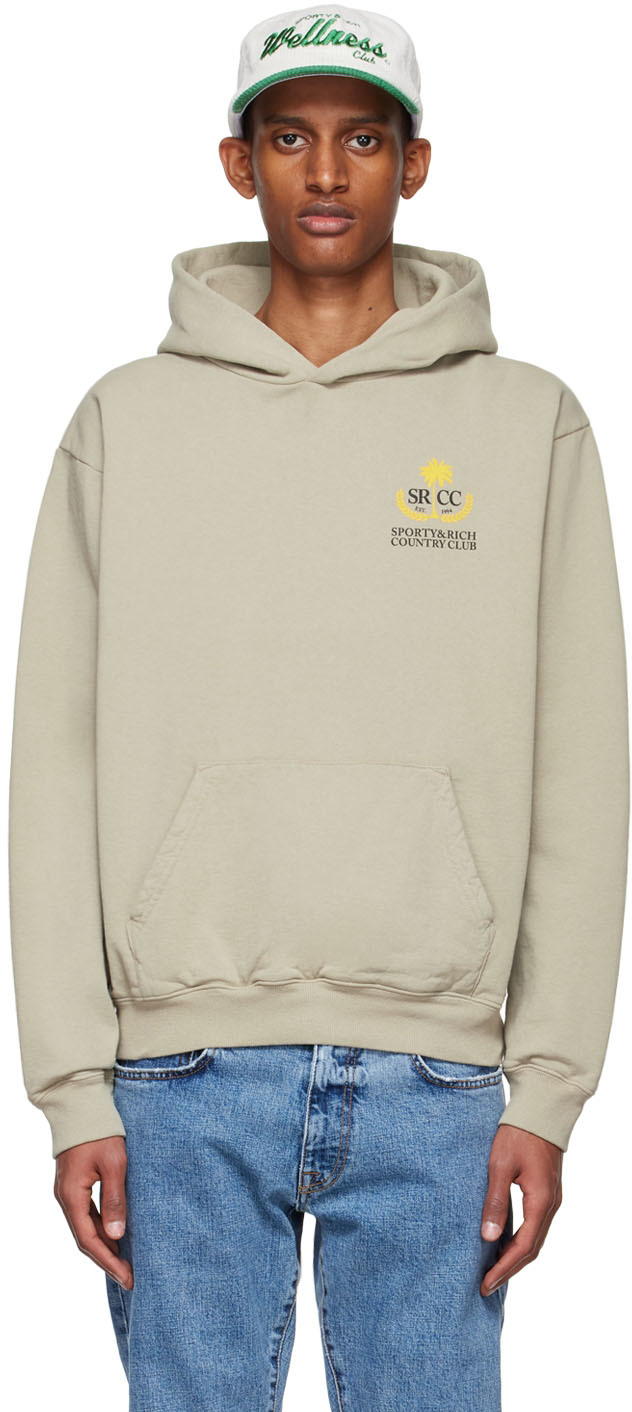 Sporty u0026 Rich: Taupe Cotton Hoodie | SSENSE