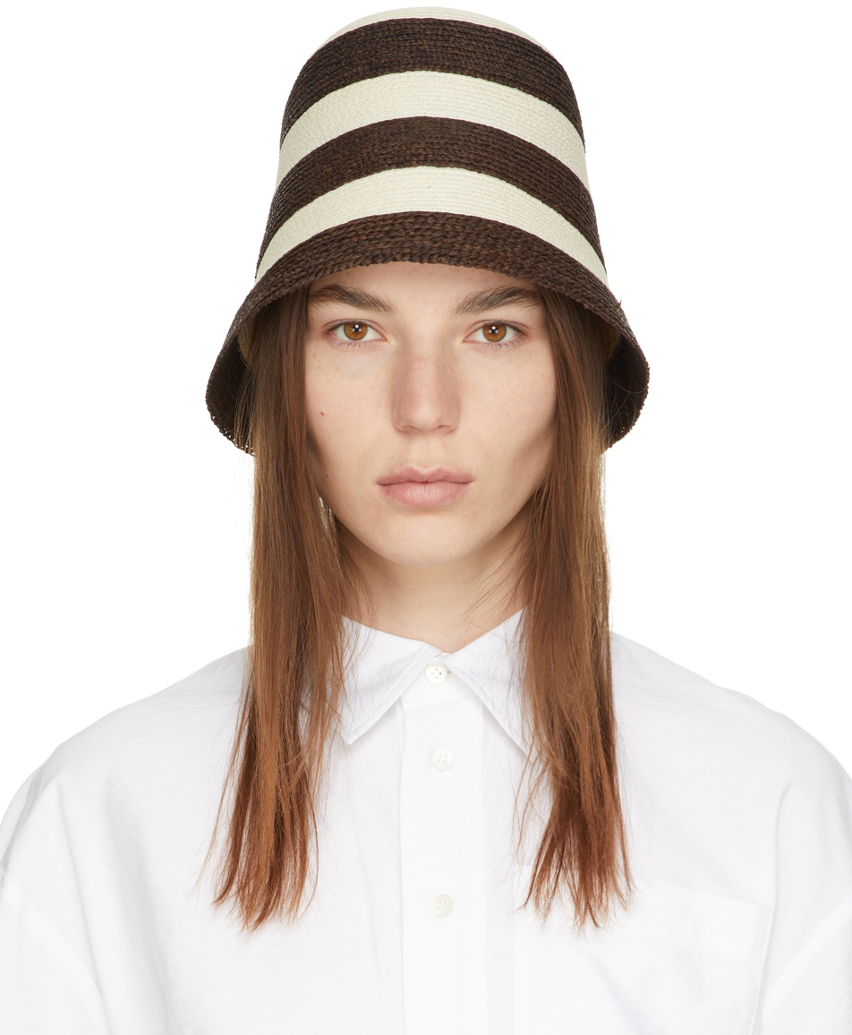 Brown & Beige Striped Orma Beach Hat