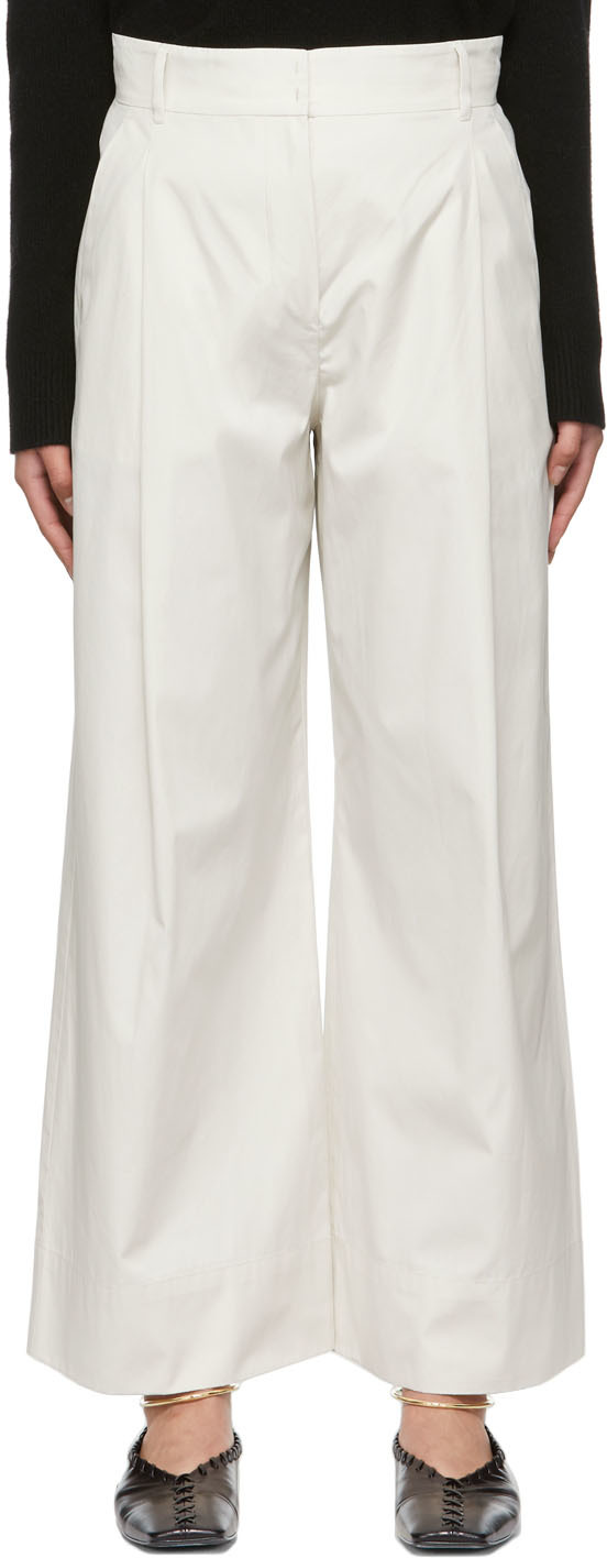 【関税込み】MM by Max Mara オフホワイト Teseo トラウザーズ 241265F087002_1.jpg