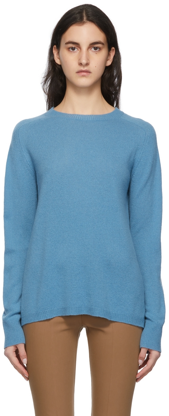 Blue Cashmere Eclisse Sweater SSENSE Women Clothing Sweaters Sweatshirts 