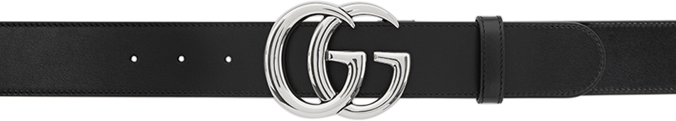 Black Wide GG Marmont Belt