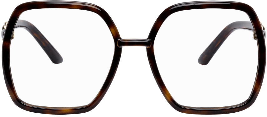 Gucci Tortoiseshell Square Horsebit Glasses