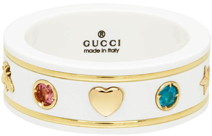 Gucci White Icon Gemstone Ring