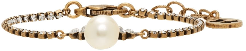 Gucci Gold Bee Pearl Bracelet