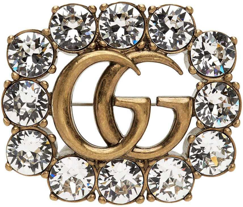Gucci Gold Double G Brooch