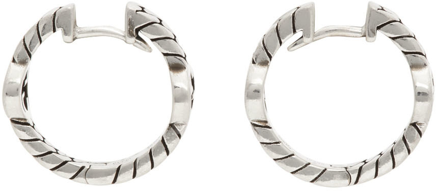 Gucci Silver Interlocking G Hoop Earrings