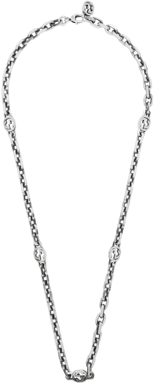 Silver Interlocking G Ball Chain Necklace Ssense Donna Accessori Gioielli Collane 