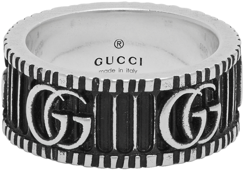 Gucci Silver GG Marmont Ring