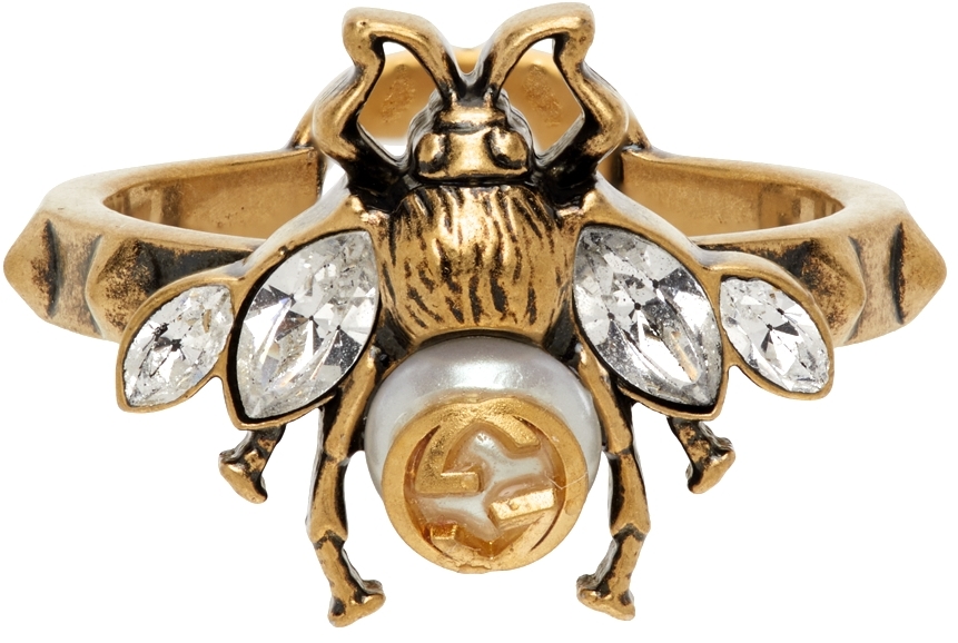 Gucci: Gold Bee Ring | SSENSE