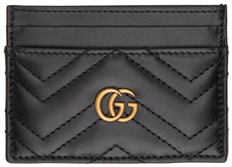 Gucci: Black GG Marmont Card Holder |